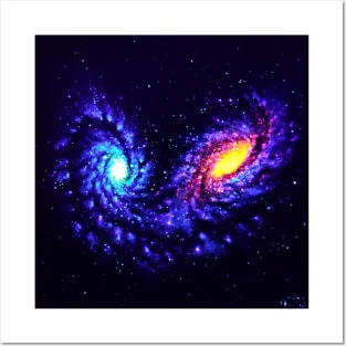 Galaxies colliding Posters and Art